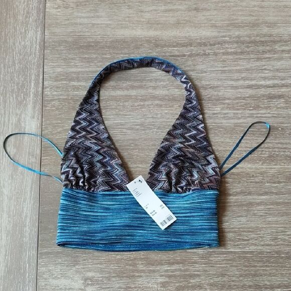 Silence + Noise Jersie Plunge Halter Top size XS nwt - Picture 5 of 7